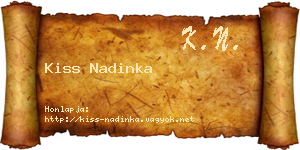 Kiss Nadinka névjegykártya